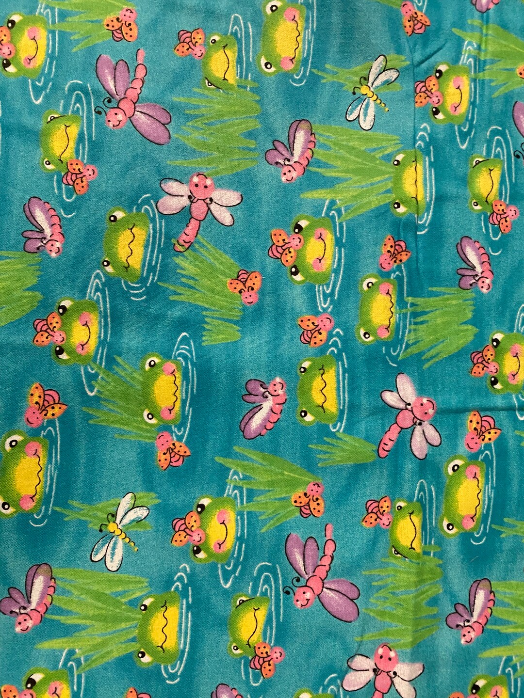 Frogs and Bugs in Swamp Flannel Fabric Springs Creative Products Group ...