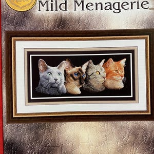 Cross My Heart Mild Menagerie CSB-261-Cross Stitch Pattern - Retired- Out of Print. 308 Stitches Wide x 127 Stitches High.