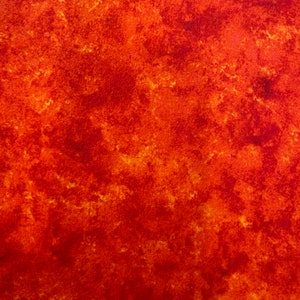 May include: Abstract watercolor painting with a red and orange color scheme. The background is a deep red with orange and yellow accents.