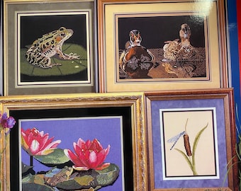 Cross My Heart On The Pond CSB-167 Cross Stitch Pattern - Retired- Out of Print Toad Frog Lily pad