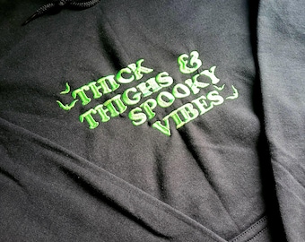Thick Thighs & Spooky Vibes Crewneck Sweatshirt