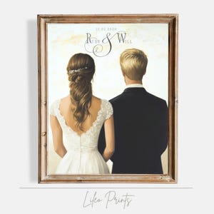 Personalized Wedding Gift Bride & Groom Print Custom Painting Wall Art Engagement Anniversary Present Wedding Day Keepsake Instant Download