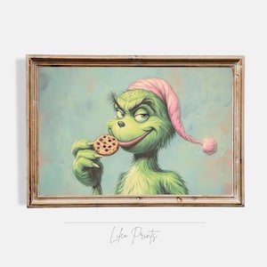 Grinch Wall Art Funny Grinch Christmas Painting Kitchen Art Christmas Whoville Dr Suess Gift for Christmas Kitchen Decor Grinch Lover Print