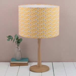 Mustard Lampshade, Yellow Lampshade, Mustard Home Decor, Drum Lampshade, Scandi Lamp, Mid Century, Retro Decor, Geometric Pattern