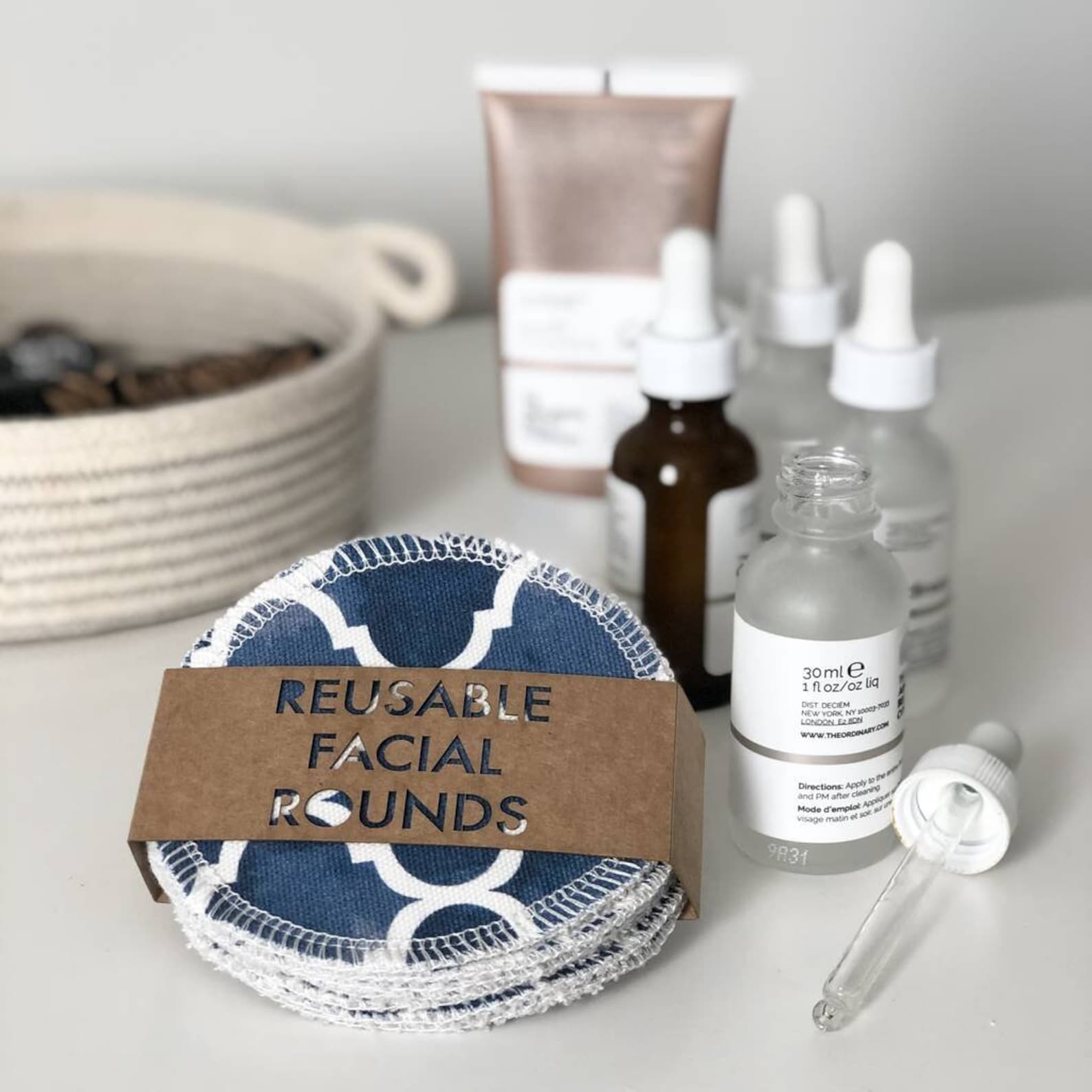 Reusable Eco Friendly Face Wipes, Facial Round, Isabel Fabric