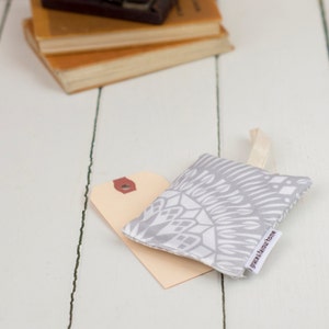 Nickel Lavender Bag, striking grey geometric pattern scented sachet, sleep aid, lavender fragrance, restful smell, laundry