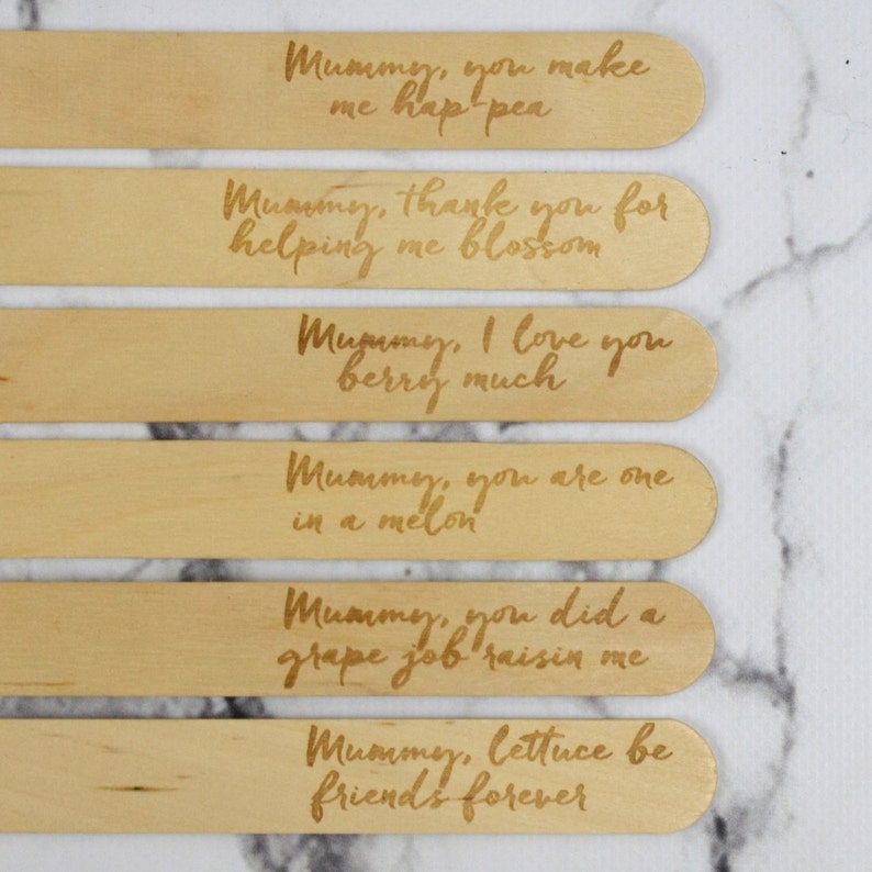 Mum Plant Markers, Fun phrases, gardening puns, mothers day gift, present for mum, Add pack of organic seeds for a great gift image 4
