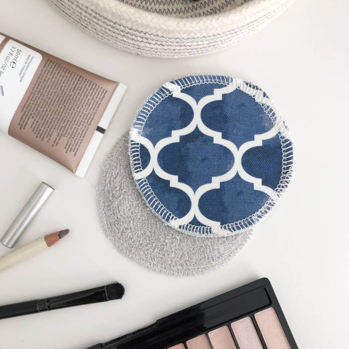 Reusable Eco Friendly Face Wipes, Facial Round, Isabel Fabric