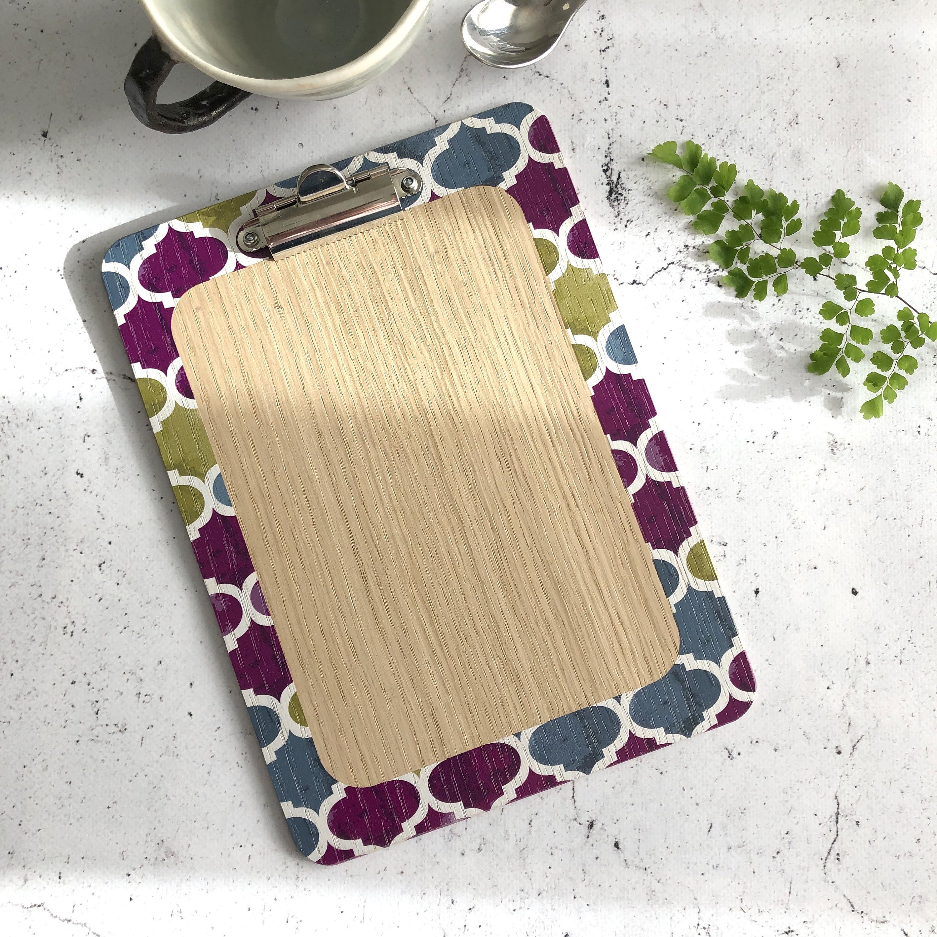 Catalina Clipboard graues lila und grünes geometrisches Etsy.de