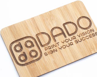 Custom Bamboo Business Cards - Engraved Business Cards for Professionals - Unique Eco-Friendly Design by DADO