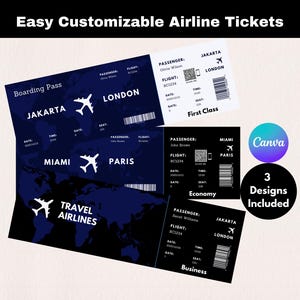 Einfach bearbeitbares Überraschungs-Geburtstagsreiseticket | Druckbare alles Gute zum Geburtstag Bordkarte & Reiseticket Vorlage|Flugticket Geschenk|Weihnachten