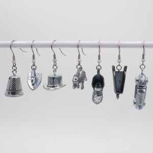 Monopoly tokens earrings