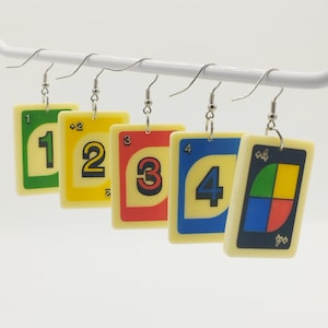 Boucles d'oreilles cartes UNO