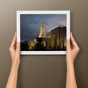 Lubbock Texas Temple - LDS Temple Print - Digital Download - Angel Moroni Art - Sunset Glow - Nativity Scene - West Texas Wall Decor
