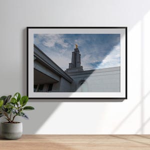 Lubbock Texas Temple - LDS Temple Print - Digital Download - Angel Moroni Art - Blue Sky Clouds - West Texas Wall Decor - Church Gift
