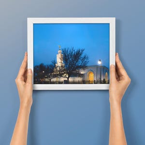 Lubbock Texas Temple - Christmas Night - Digital Download - LDS Temple Art - Angel Moroni - Church of Jesus Christ - Printable Wall Decor