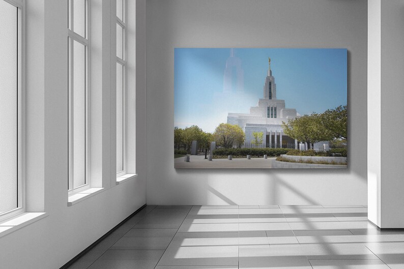 Draper Utah Temple Printable LDS Wall Art | Temple on Hill With Cloud ...