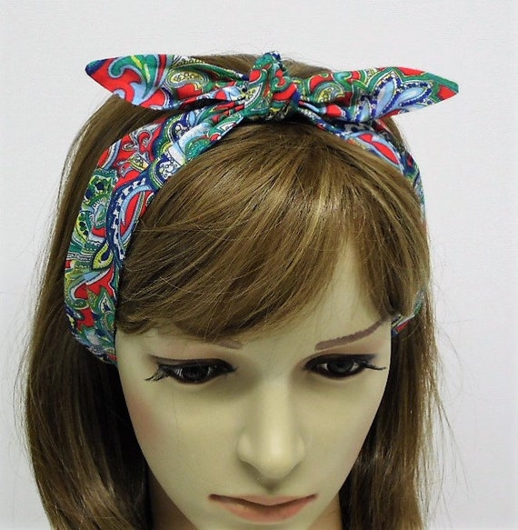 Tie Up Headband Rockabilly Headband Pin Up Head Scarf Etsy