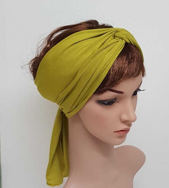 Women S Head Scarf Ultra Long Hair Tie Self Tie Etsy