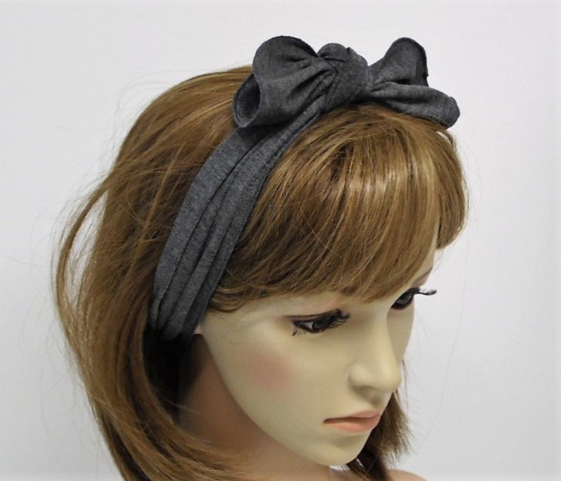 Sciarpa capelli Bandana Cerchietto grigio PIN UP Capelli Cravatta legare i capelli Yoga velo