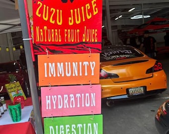 Personalisiertes hölzernes Verkäufer-Zeichen | Marktstand Aufsteller | Business Name Tent Sign mit Produkt-Tags | Bauernmarkt-Beschilderung