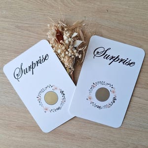 Carte à gratter / Annonce mariage / Bon pour / Annonce grossesse / Cadeau noël / pacs / mariage / carte personnalisée