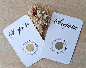 Carte à gratter / Annonce mariage / Bon pour / Annonce grossesse / Cadeau noël / pacs / mariage / carte personnalisée
