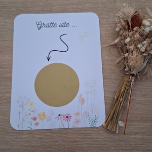 Carte à gratter / Annonce mariage / Bon pour / Annonce grossesse / Cadeau noël / pacs / mariage / carte personnalisée