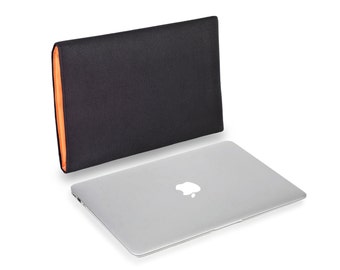 MacBook Air case 13 & 15 inch sleeve Cordura Black Microfibre Lining Orange Lumo