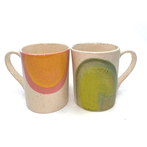 Set of 2 Handmade Ceramic Cups –  Handmade Ceramic Mug Set – Modern Artistic Pottery Coffee Cups – Unique Stoneware Gift