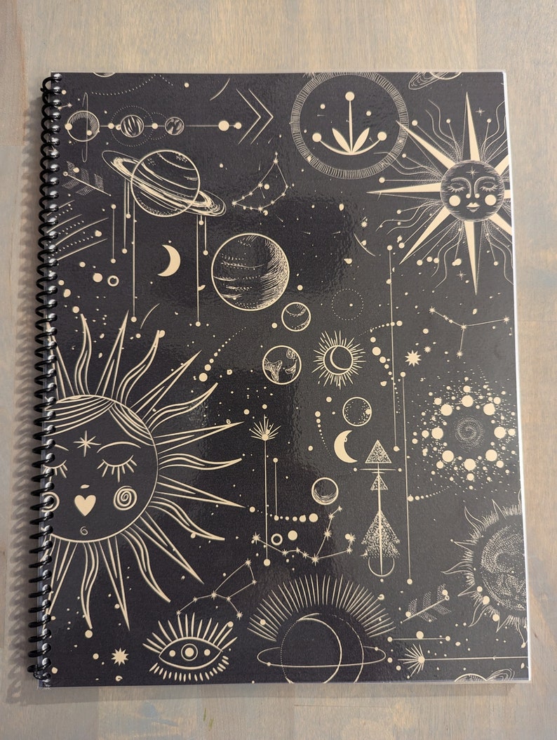 Celestial Sun Moon Stars Planets Notebook/journal - Etsy