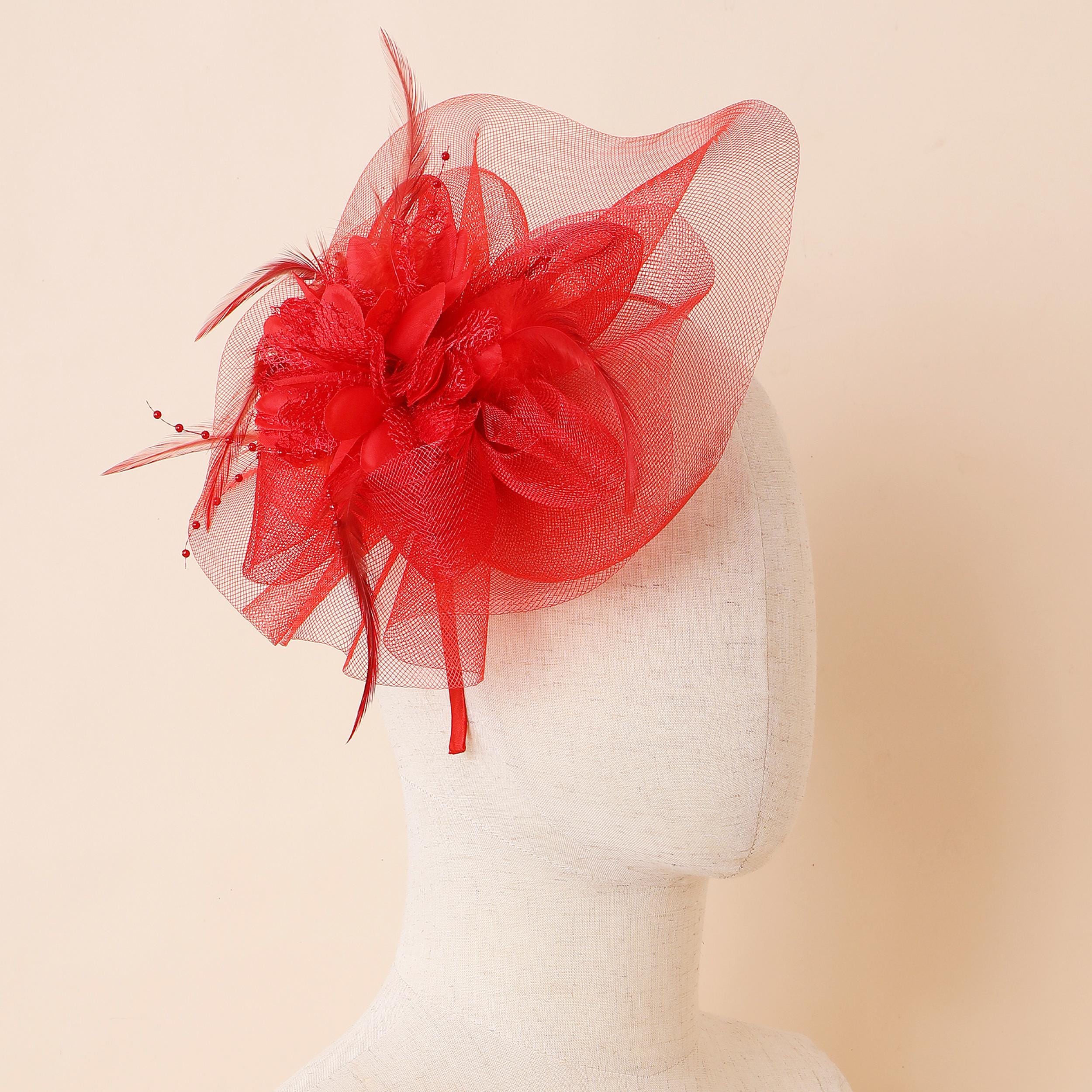 7273 10 Pcs Vintage Fascinators For Women- Floral Feather Mesh Headpieces Women main image 3