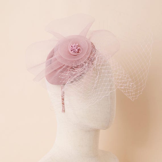 Flower Mesh Veil Pillbox Fascinator Hat – Kentucky Derby  display picture 3