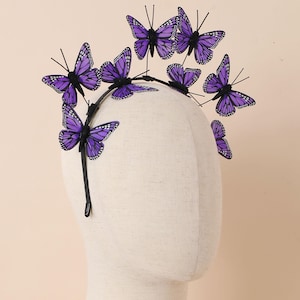 Butterfly Fascinator Hat – Boho Style Derby Headpiece with Headband for Women