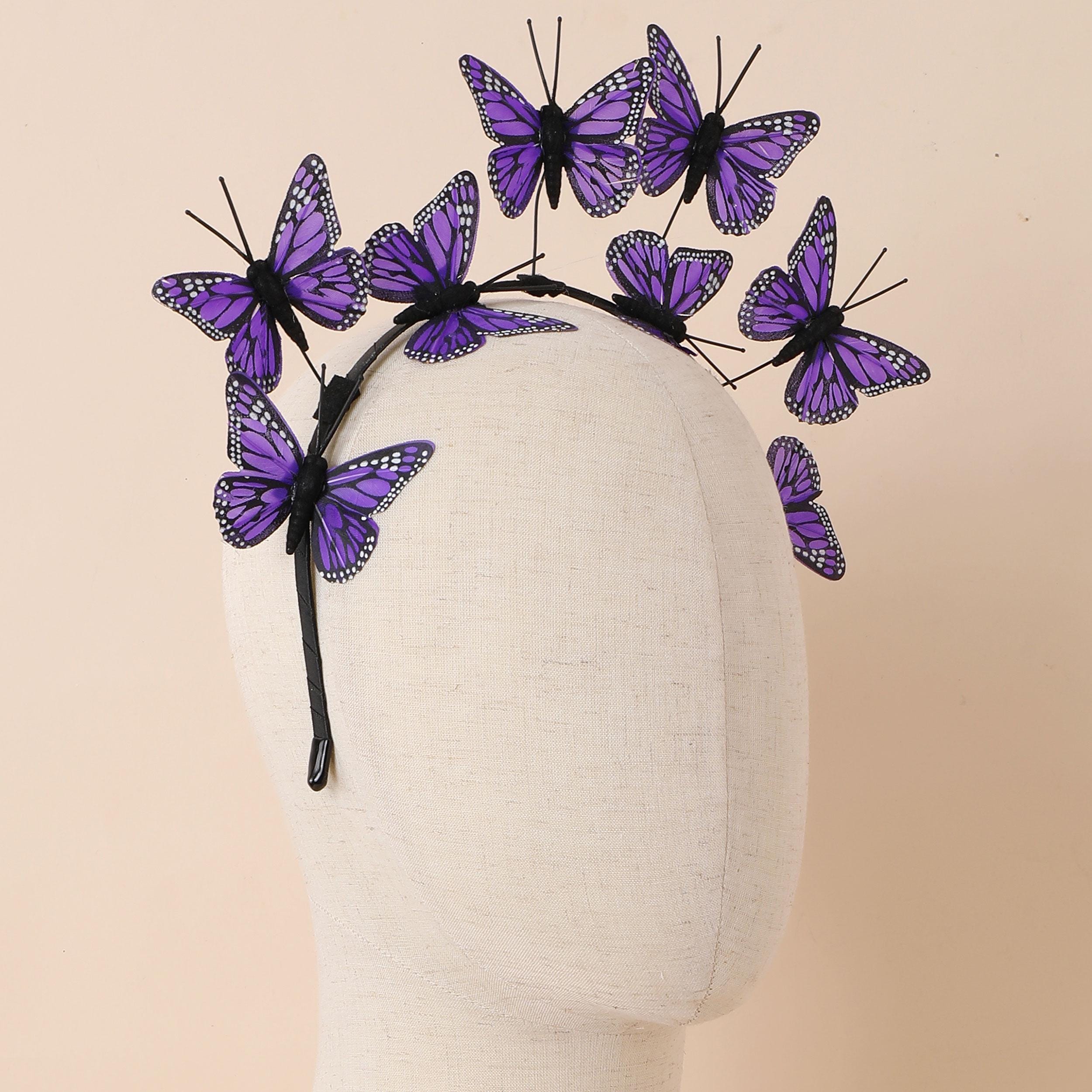 Butterfly Fascinator Headband Boho Style Derby Party Woman Accessory Butterfly Fascinator Hat – Boho Style Derby Headpiece With  main image 4