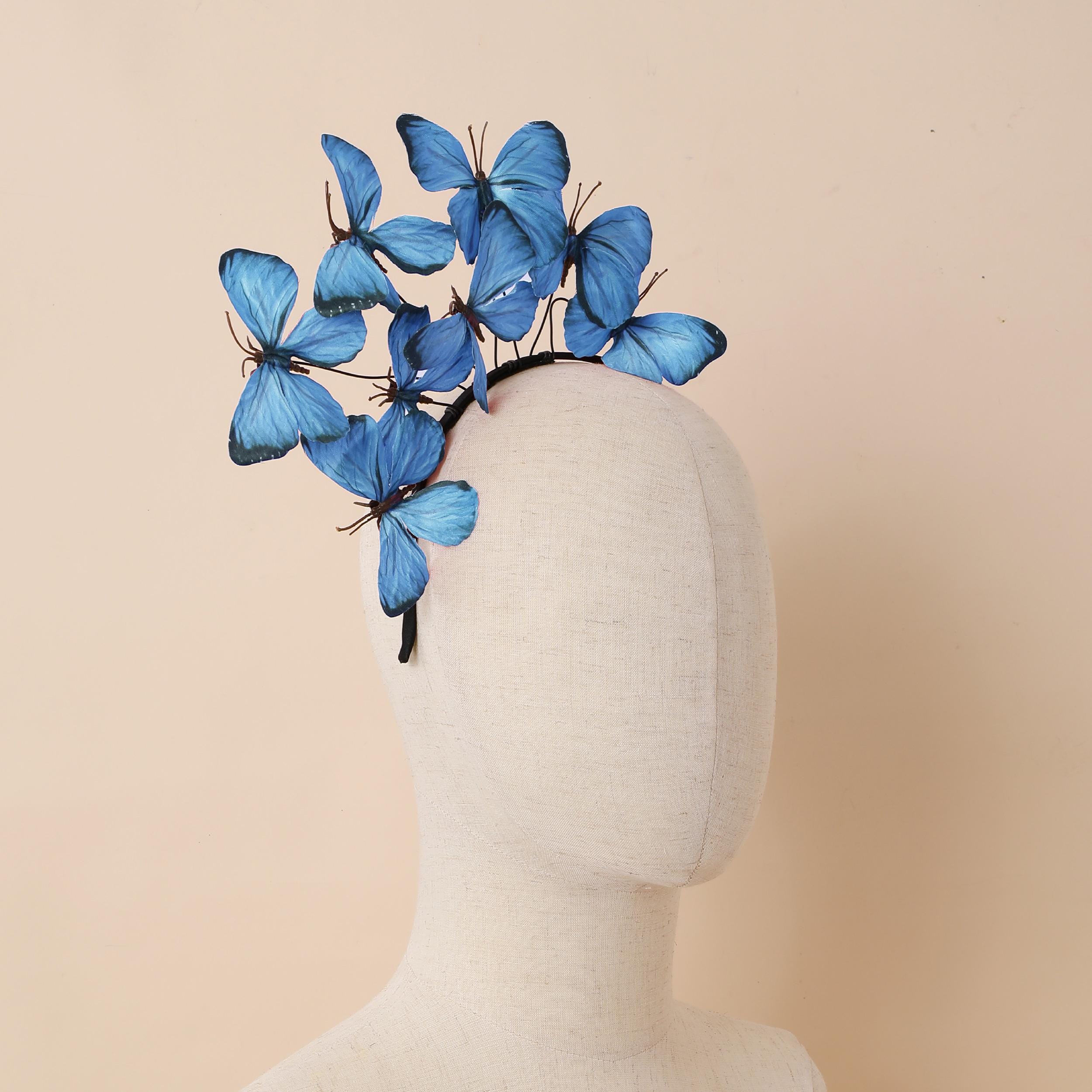Unique and Beautiful Butterfly Headband Kentucky Derby Tea Party Brunch Bridal Butterfly Fascinator Headband: Kentucky Derby Tea Party  main image 2