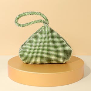 Handtas met kralen uit de jaren 1920 – Vintage art-deco avondtasje met lovertjes en kralen Groen