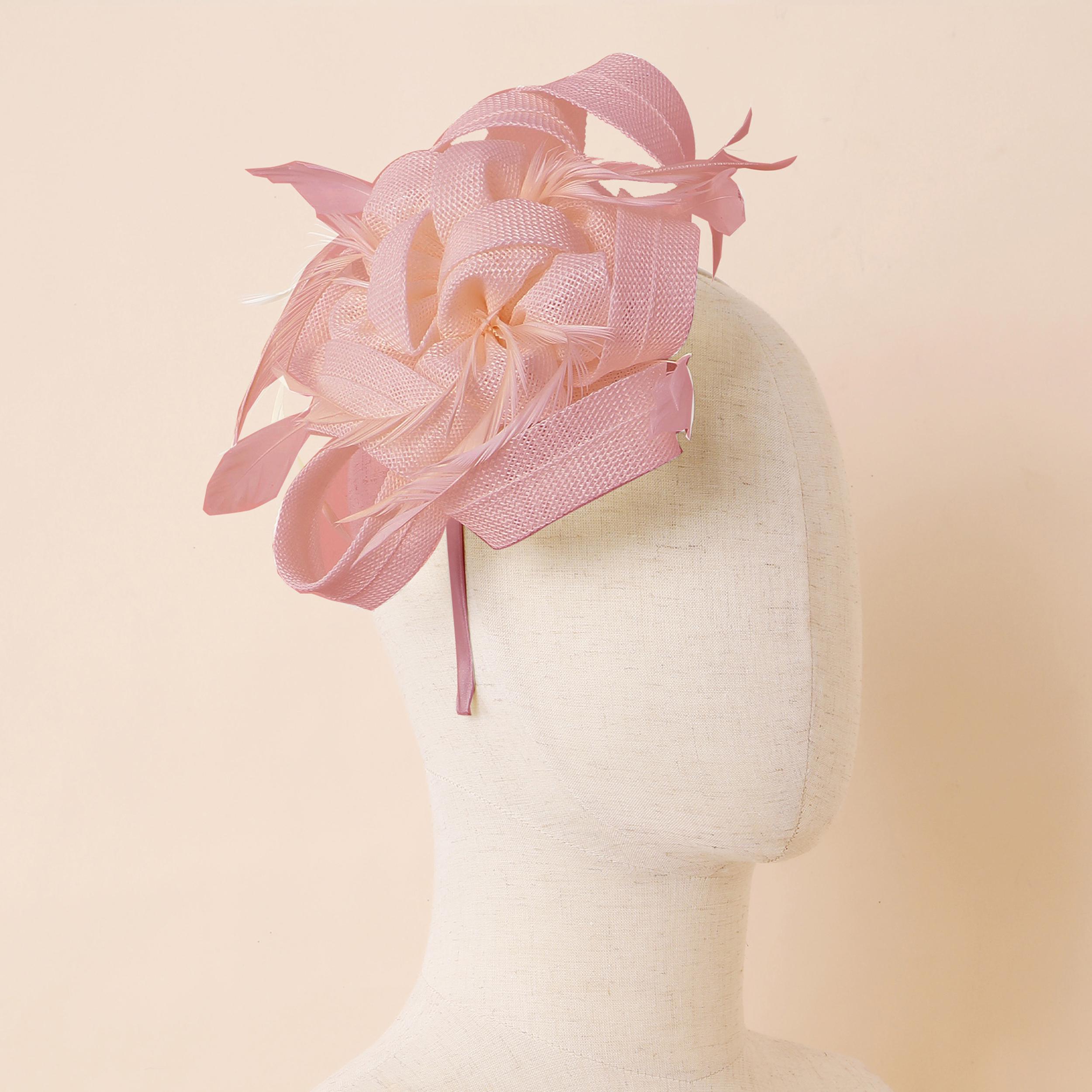 Derby Fascinator Hat with Feathers and Detachable Headband for Tea Party Women Pillbox Hat Fascinator Tea Party Kentucky Derby  main image 4