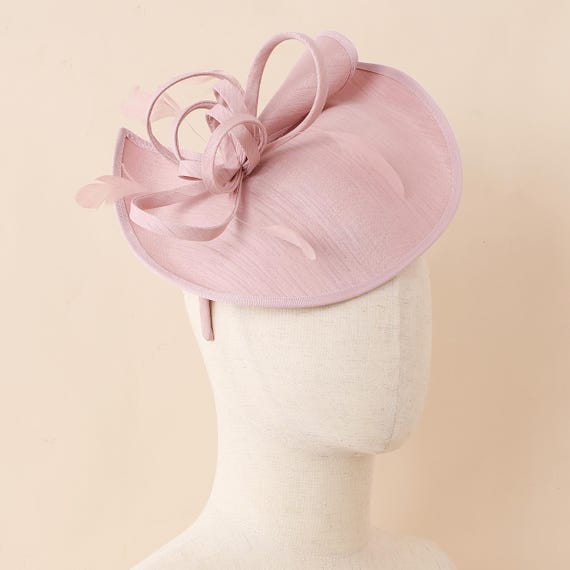Womens Linen Feather Fascinator Hat Vintage Derby Wedding Tea Party Accessories Vintage Tea Party Hat,Kentucky Fascinators Hats For Women  main image 3