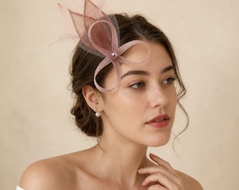 Vintage-Haarspange aus den 1920er Jahren, Haarschmuck aus Federblumennetz