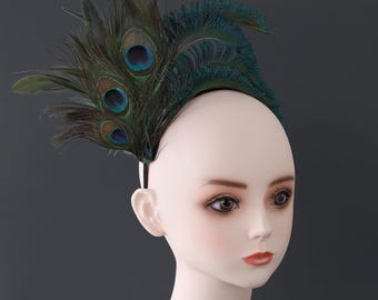 Peacock Feather Fascinator – Vintage Style Headband for Events