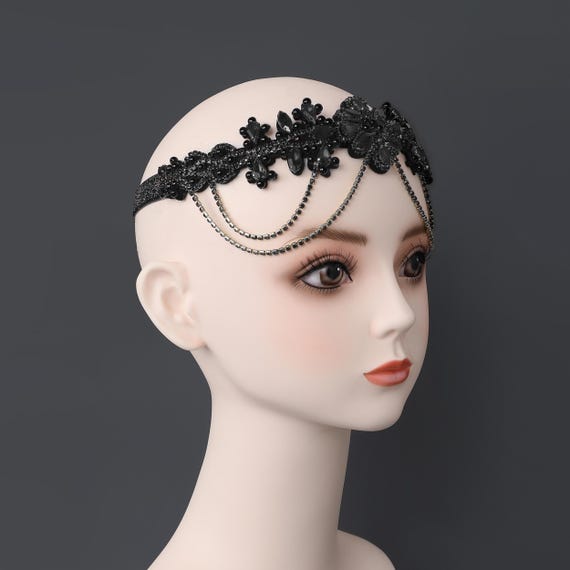 1920s Flapper Headpiece – Rhinestone Gatsby Headband  display picture 1