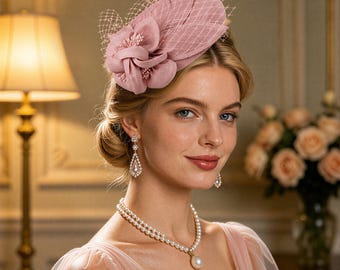 Sinamay Pillbox Fascinator Hut - British Derby Blüten Kopfschmuck für Tee Parties, Hochzeiten & Cocktail Events