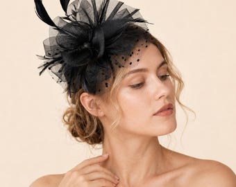 Sinamay Fascinator-Haarreif für Damen, Kentucky Derby-Haarschmuck, Schleife, Braut-Haaraccessoire für die Hochzeit