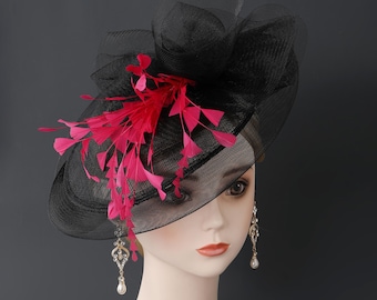 Vintage Feder Fascinator Haarspange, Tee-Party Derby Hut, Braut Hochzeit Schleier Kopfschmuck