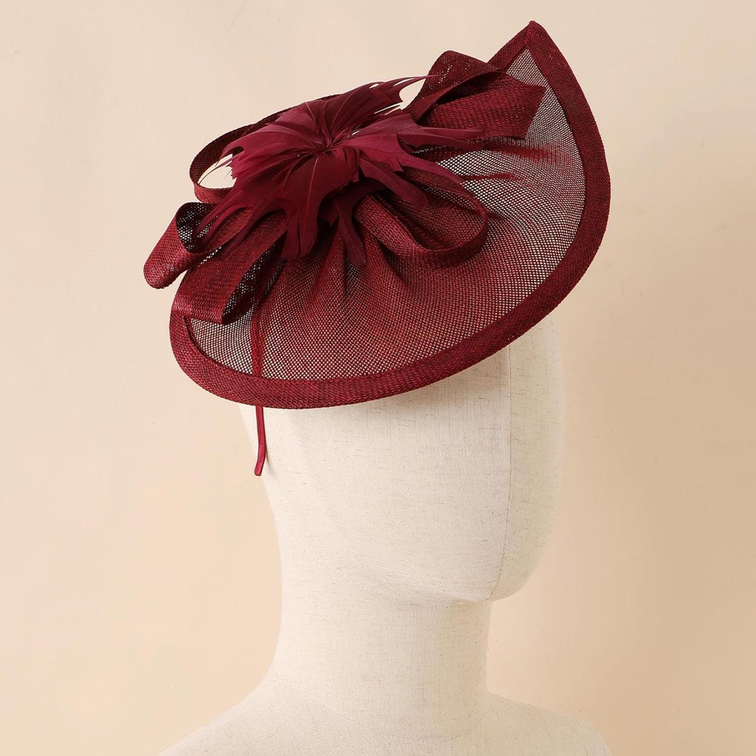 2349 Tea Party Fascinator Hat For Women Kentucky Headwear Derby Pillbox Tea Party Fascinator Hat Kentucky Derby Feather... From  main image 2