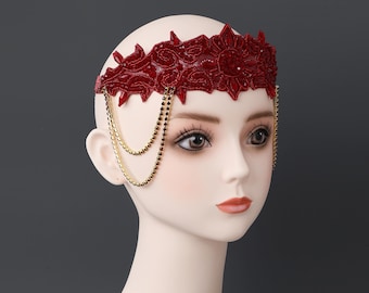 1920年代のクリスタルラインストーンフラッパーヘッドバンド - ギャツビーヘアアクセサリー