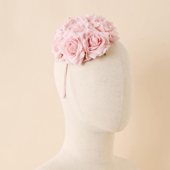 Floral Fascinator Headband with Detachable Rose and Feathers for Special BOFUNX 2Pcs Flower Feather Fascinators 3 in 1 Rose Hair Clip  main image 3