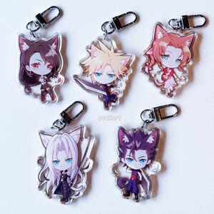 FINAL FANTASY 7 Cloud Tifa Aerith Sephiroth Zack Keychains Charms FF7 FFVII