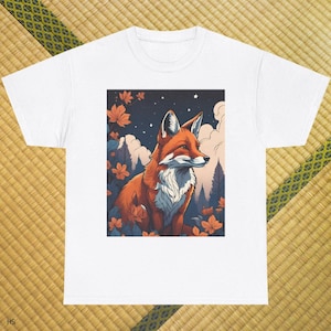 Japanese Fox Design T-Shirt, Graphic Tee, Men's Women's Unisex Shirt, Gift for Fox Lovers, Cotton Tee, Tshirt, Fox tee